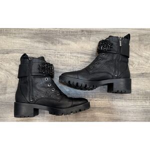 Karl Lagerfeld Paris Pippa Lug Sole Combat Boot size 6.5